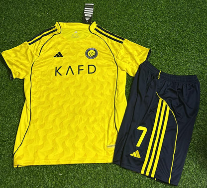 Cristiano Ronaldo CR7 Al Nassr Fußballtrikot-Set für Kinder, neue Saison