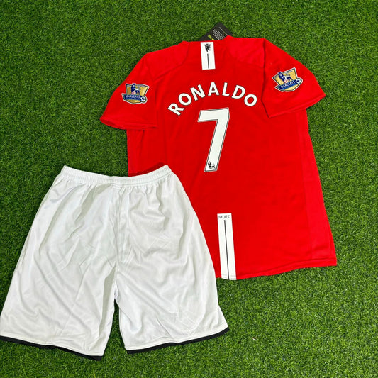 Cristiano Ronaldo CR7 Manchester United 2007/2008 Premier League Kids Retro Football Jersey