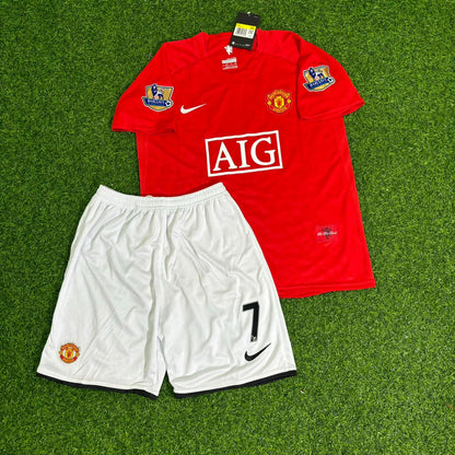Cristiano Ronaldo CR7 Manchester United 2007/2008 Premier League Kids Retro Football Jersey
