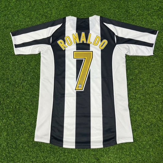 Cristiano Ronaldo #7 Juventus  Black White Home Retro Football Jersey