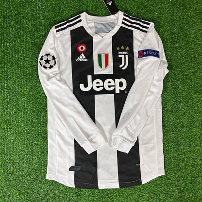 Cristiano Ronaldo Juventus 2018 2019 Langarm-Retro-Trikot