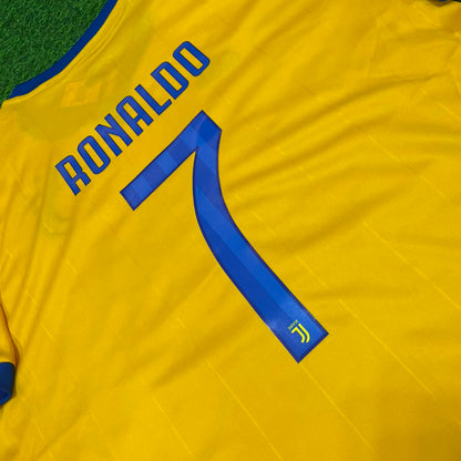 Cristiano Ronaldo Juventus Yellow Retro Football Jersey