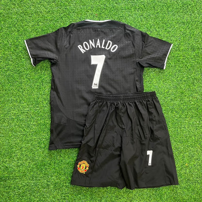 Cristiano Ronaldo Manchester United 2003 Black Retro Kids Football Jersey Kit