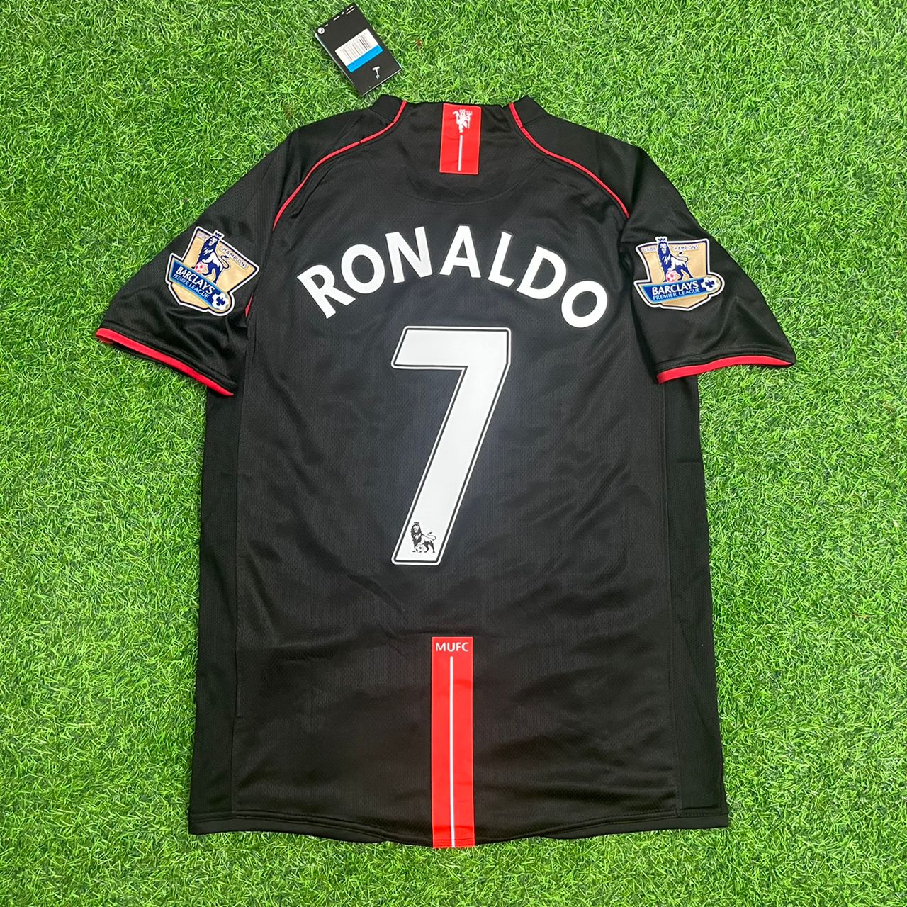Cristiano Ronaldo Manchester United 2007–2008 Schwarzes Retro-Fußballtrikot