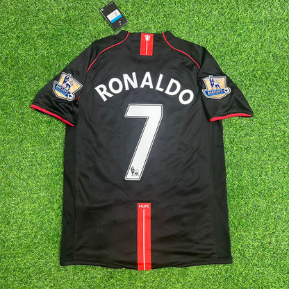 Cristiano Ronaldo Manchester United 2007–2008 Schwarzes Retro-Fußballtrikot