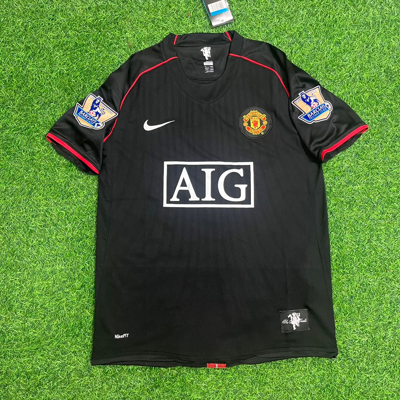 Cristiano Ronaldo Manchester United 2007–2008 Schwarzes Retro-Fußballtrikot