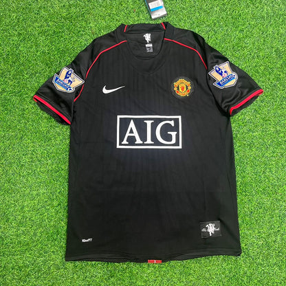 Cristiano Ronaldo Manchester United 2007–2008 Schwarzes Retro-Fußballtrikot