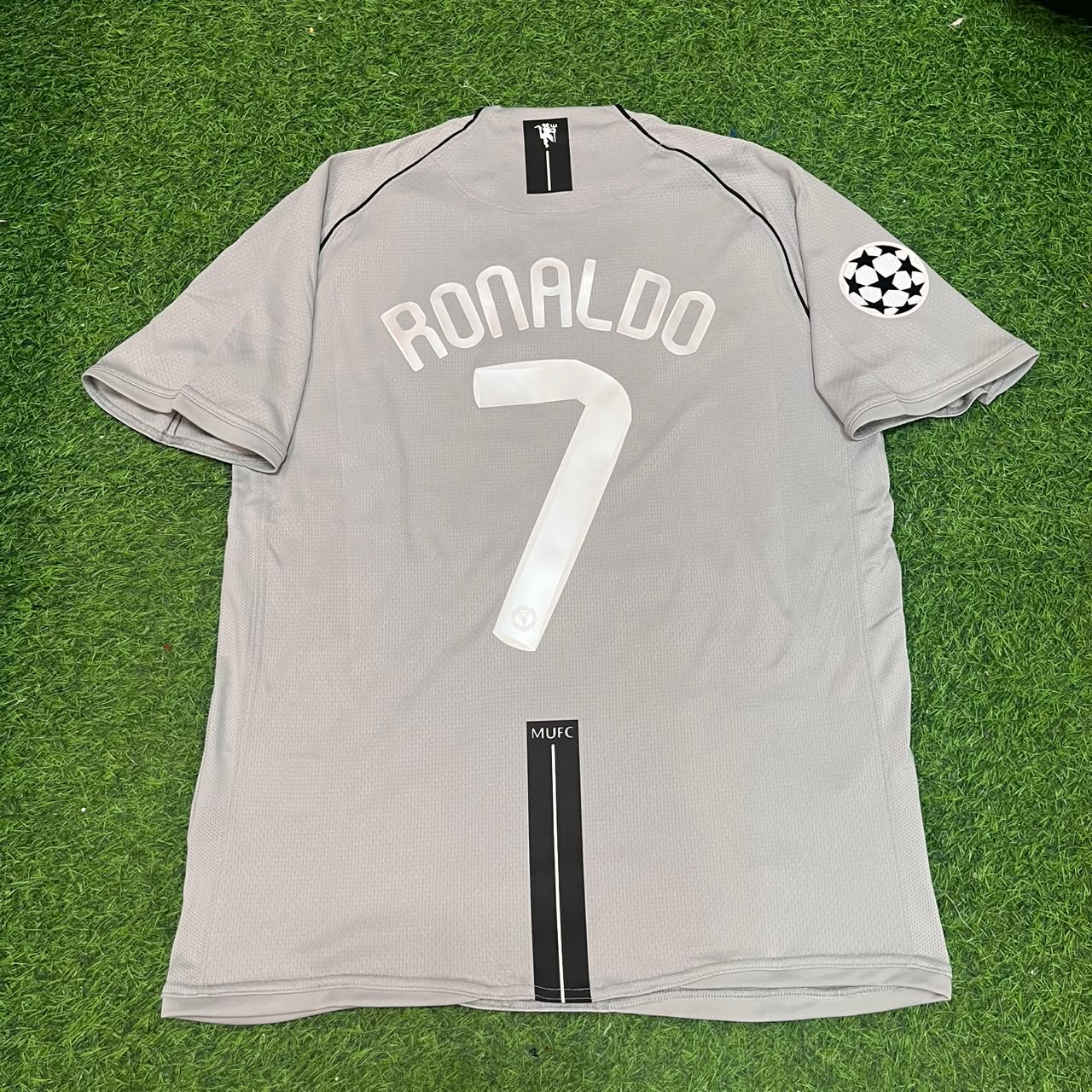 Cristiano Ronaldo Manchester United 2007 2008 Grey Retro Jersey Trikot Maillot Soccer Shirt
