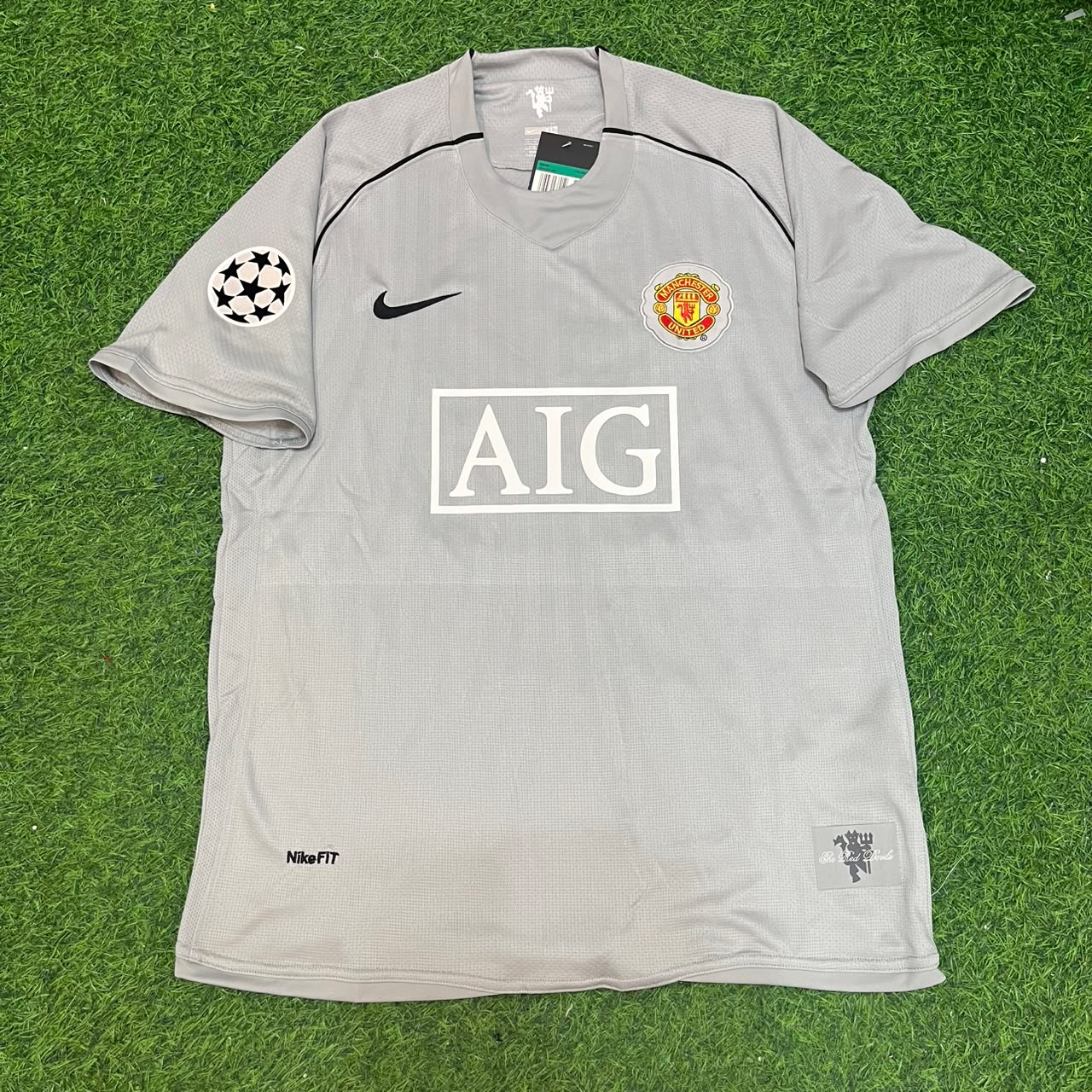 Cristiano Ronaldo Manchester United 2007 2008 Grey Retro Jersey Trikot Maillot Soccer Shirt