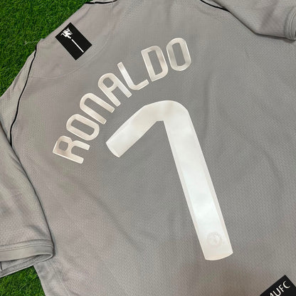 Cristiano Ronaldo Manchester United 2007 2008 Grey Retro Jersey Trikot Maillot Soccer Shirt