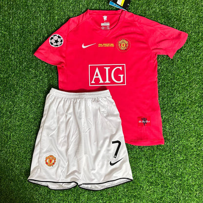 Cristiano Ronaldo Manchester United 2008 Final Kids Children Home Football Jersey