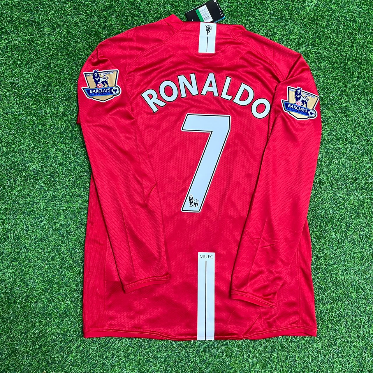 Cristiano Ronaldo Manchester United 2008 EPL Patch Retro Long Sleeve Jersey