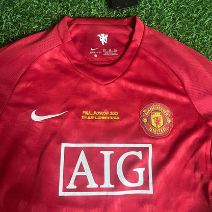 Cristiano Ronaldo 7 - Manchester United 2008 Final Red Long Sleeve Kit Jersey Trikot Maillot KinderTrikot Soccer Shirt