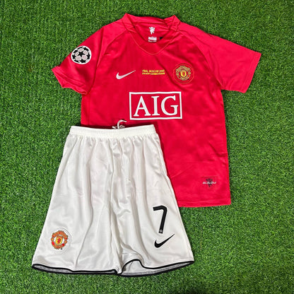 Cristiano Ronaldo Manchester United 2008 Final Kids Children Home Football Jersey
