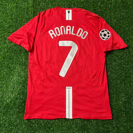 Cristiano Ronaldo CR7 Manchester United Champions League Final Moscow 2008 Retro Red Football