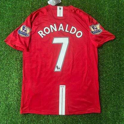 Cristiano Ronaldo CR7 Manchester United 2007 2008 Retro Red Jersey Trikot