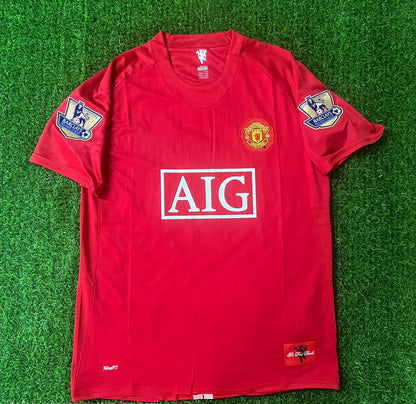 Manchester United 2007 2008 EPL Retro Red Jersey Trikot