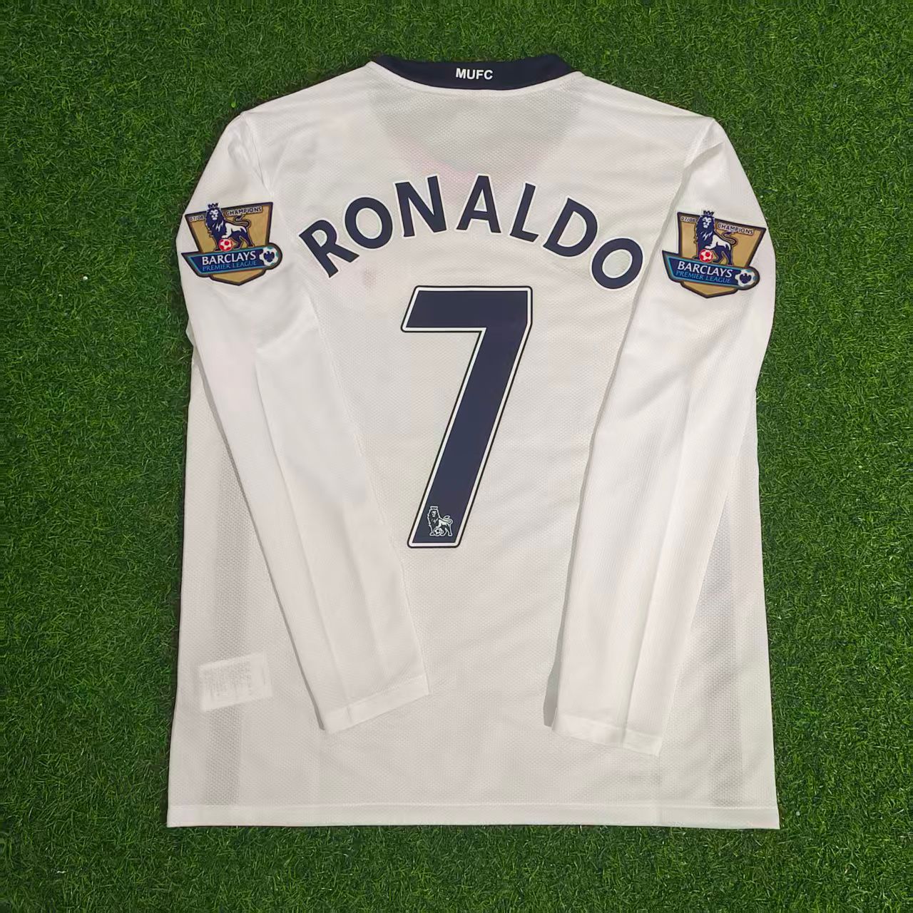Cristiano Ronaldo Manchester United 2008-2009 EPL White Long Sleeve Retro Football Jersey