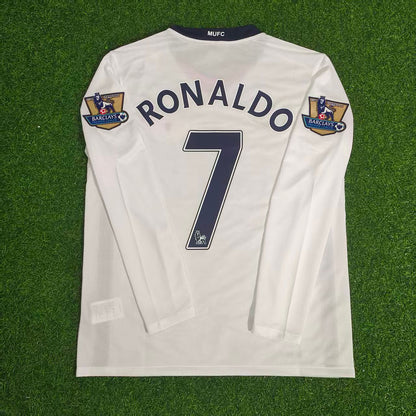 Cristiano Ronaldo Manchester United 2008-2009 EPL White Long Sleeve Retro Football Jersey