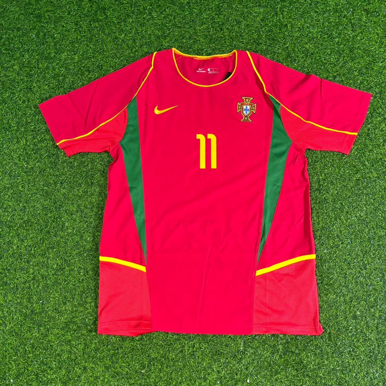 Cristiano Ronaldo Number 11 Portugal 2002 Retro Home Red Football Jersey