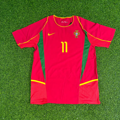 Cristiano Ronaldo Number 11 Portugal 2002 Retro Home Red Football Jersey