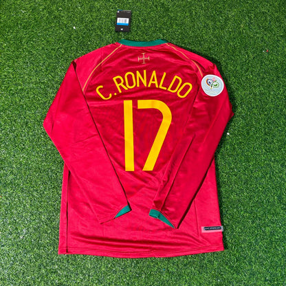 Cristiano Ronaldo Portugal 2006 World Cup Long Sleeve Retro Football Jersey