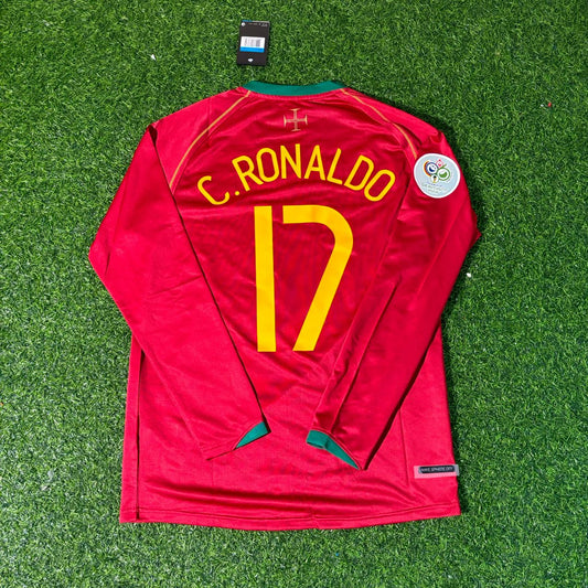 Cristiano Ronaldo Portugal 2006 World Cup Long Sleeve Retro Football Jersey