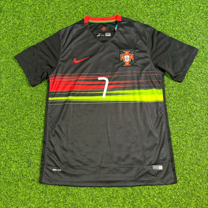 Cristiano Ronaldo Portugal 2014-2015 Black Retro Football Jersey