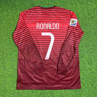 Cristiano Ronaldo Portugal 2014 World Cup Home Red Long Sleeve Retro Jersey Trikot Maglia