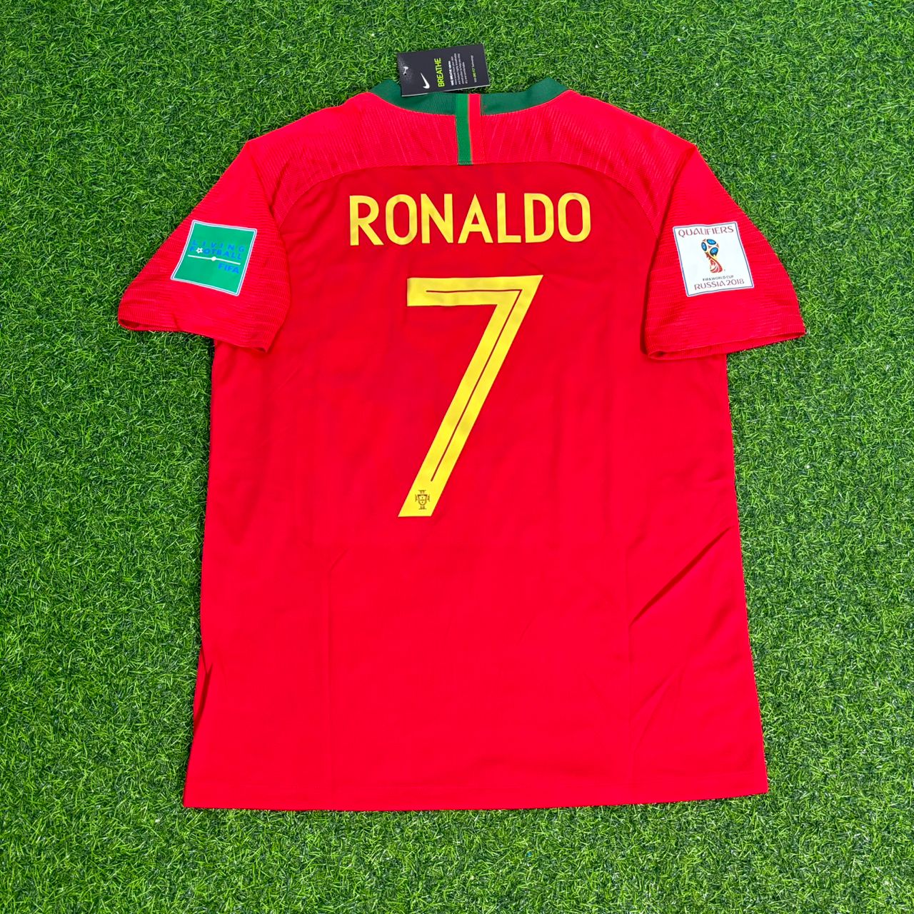 Cristiano Ronaldo Portugal 2018 World Cup Red Retro Football Jersey