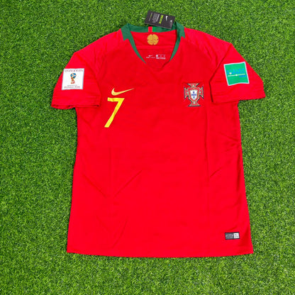 Cristiano Ronaldo Portugal 2018 World Cup Red Retro Football Jersey