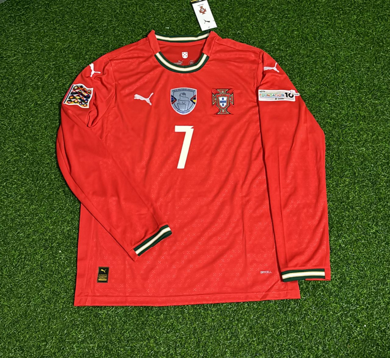 Cristiano Ronaldo Portugal UEFA Nations League Winner Red LS Jersey Trikot Maillot Soccer Shirt