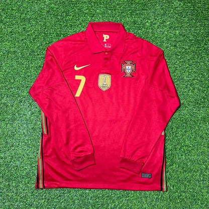 Maillot de football à manches longues Cristiano Ronaldo Portugal EURO 2020