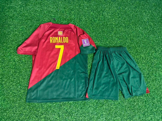 Cristiano Ronaldo Portugal 2022 World Cup Home Football Jersey Kit