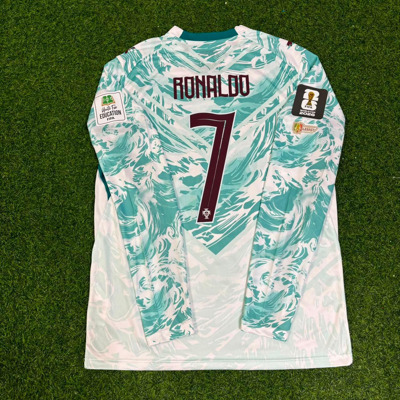 Cristiano Ronaldo Portugal 2026 World Cup Away Special Legacy Patch Long Sleeve Football Jersey