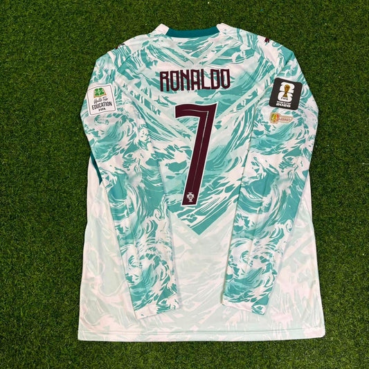 Cristiano Ronaldo Portugal 2026 World Cup Away Special Legacy Patch Long Sleeve Football Jersey