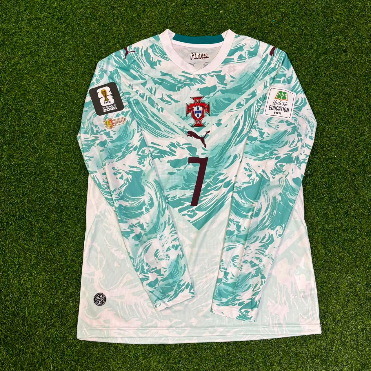Cristiano Ronaldo Portugal 2026 World Cup Away Special Legacy Patch Long Sleeve Football Jersey