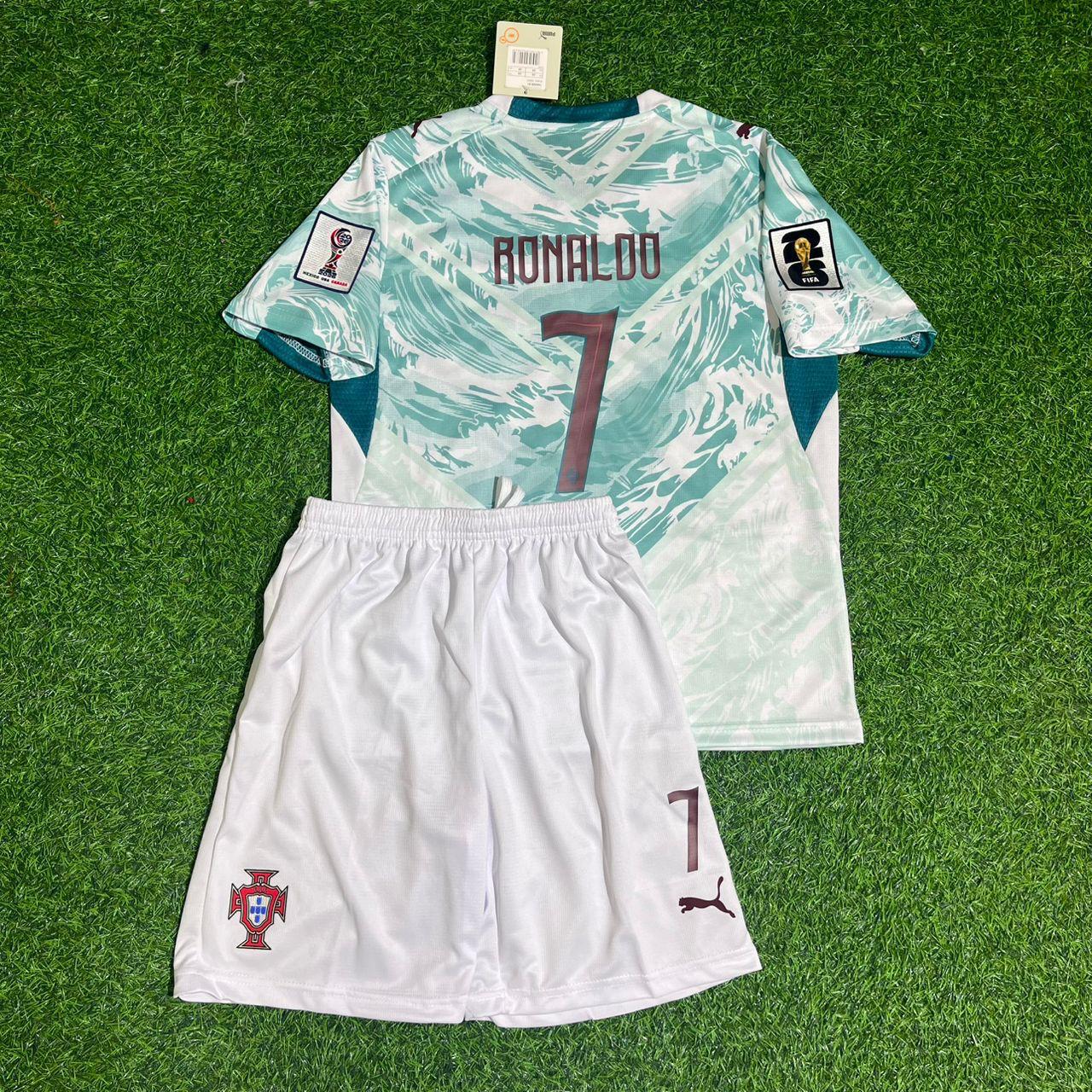 Cristiano Ronaldo Portugal WM 2026 Kinder Auswärtstrikot Weiß