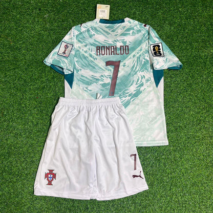 Cristiano Ronaldo Portugal WM 2026 Kinder Auswärtstrikot Weiß