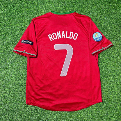 Cristiano Ronaldo Portugal Euro 2012 Red Retro Football Jersey Kit