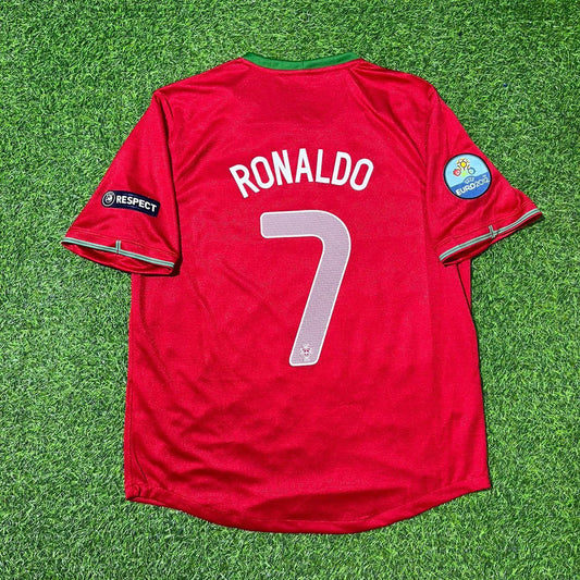 Cristiano Ronaldo Portugal Euro 2012 Red Retro Football Jersey Kit