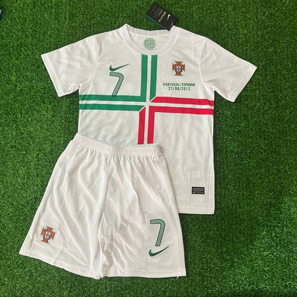 Cristiano Ronaldo Portugal 2012 Weißes Ronaldo Kinder-Kit – Kit-Jersey für Kinder – | KinderTrikot | Maillot Enfant Soccer Shirt