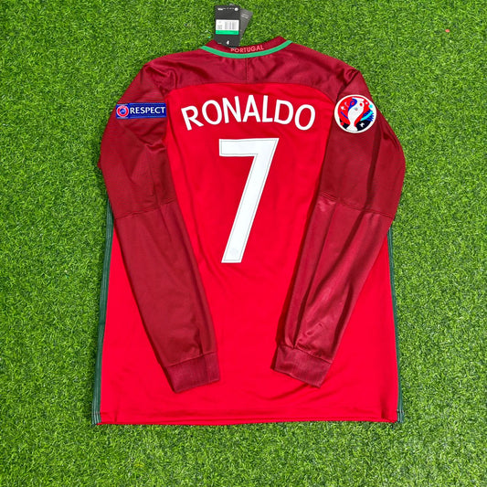 Cristiano Ronaldo Portugal EURO 2016 Final Long Sleeve Retro Football Jersey