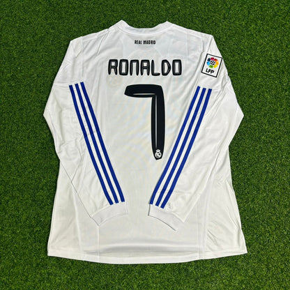 Cristiano Ronaldo Real Madrid 2010-2011 Home Long Sleeve Retro Football Jersey
