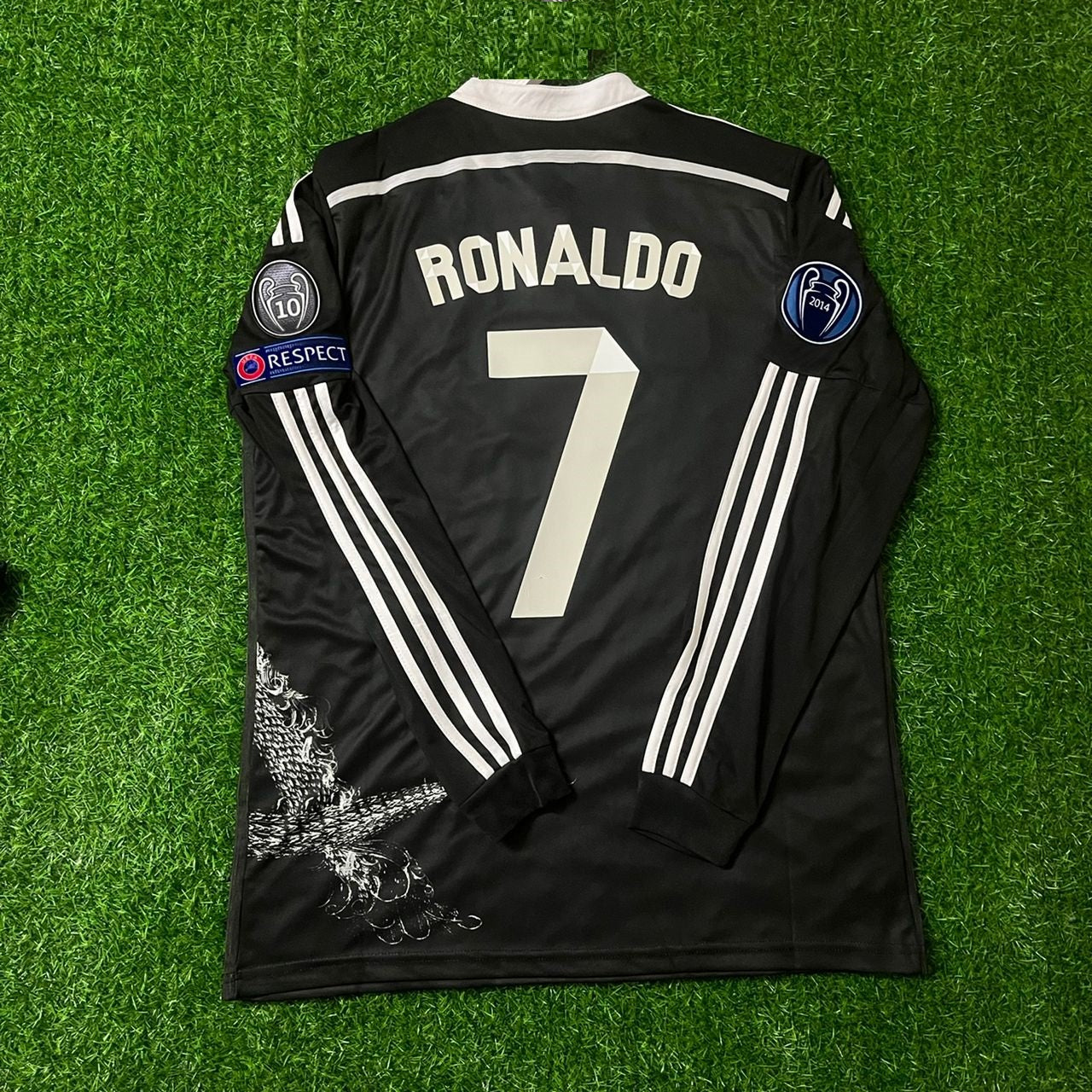 Cristiano Ronaldo Real Madrid 2015 Dragon Black Retro Jersey Soccer Shirt Trikot