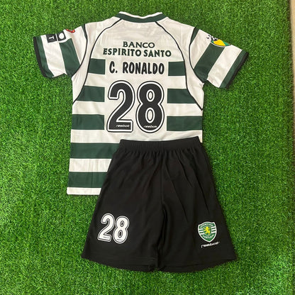 Cristiano Ronaldo Sporting CP Lisbon Kids Children Number 28 Vintage Jersey