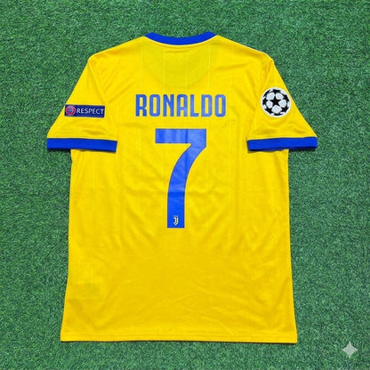 Cristiano Ronaldo Juventus Yellow Retro Football Jersey