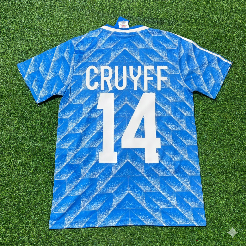 Johan Cruyff Netherlands Blue Retro Football Jersey Kit