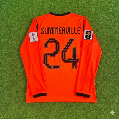 Crysencio Summerville #24 Netherlands 2026 World Cup Home Long Sleeve Football Jersey