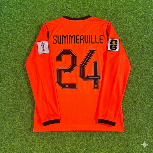 Crysencio Summerville #24 Netherlands 2026 World Cup Home Long Sleeve Football Jersey